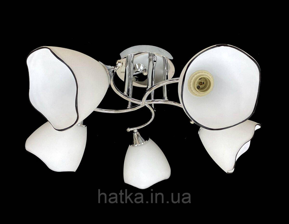 Люстра потолочная на 5 прозрачных плафонов 9823E/5 Хром Киев - изображение 1