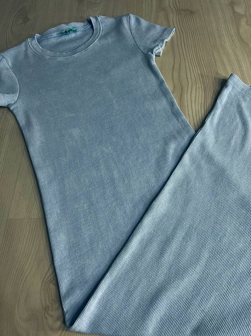 Сукня жіноча MMC 240032 середньої довжини футболкою варена тай-дай в рубчик, блакитний, one size Київ - фото 15