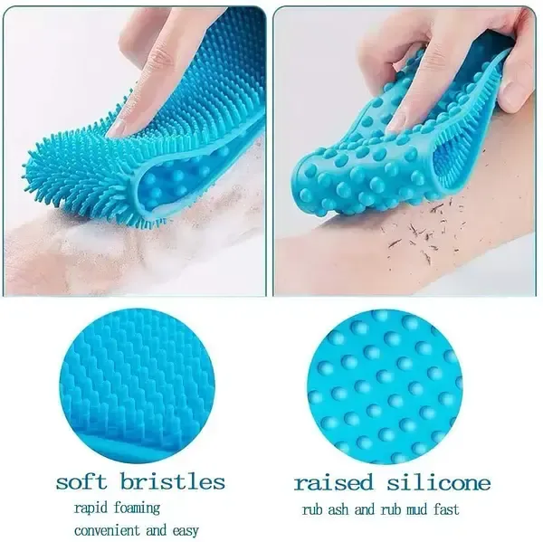 Силиконовая очищающая мочалка щетка - Silicone bath towel массажная для душа и ванны Коломия - фото 6