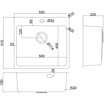 Мийка кухонна Interline ELEGANT Sateen PR Вінниця - фото 4