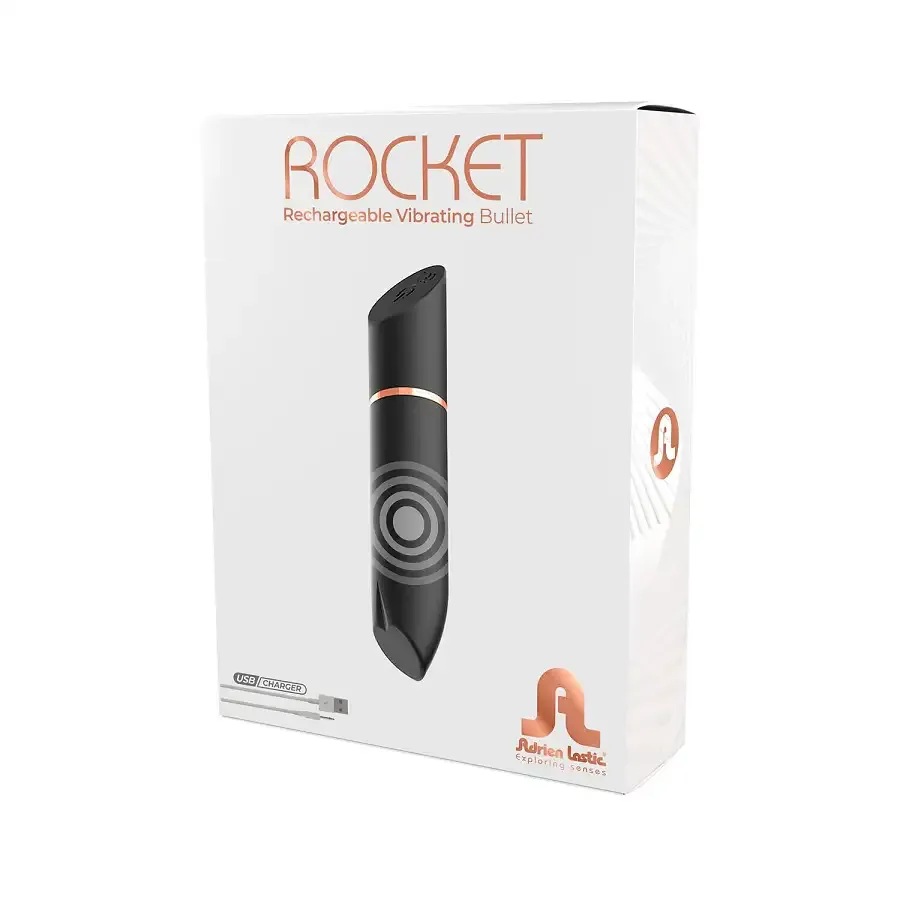 Віброкуля у вигляді помади Adrien Lastic Rocket Black Львів - фото 4