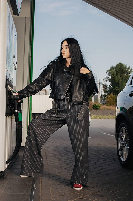 Куртка косуха женская весна/осень Черный M Харьков - изображение 5