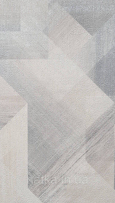 Шпалери вінілові на флізеліні Grandeco Universe метрові абстракція фігури 3д сірі беж блакитні білі срібло Київ - фото 1
