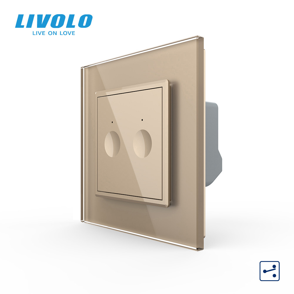 LIVOLO Сенсорний прохідний/перехресний вимикач Sense 2 сенсора Livolo золото (722000413) Коломыя - изображение 1
