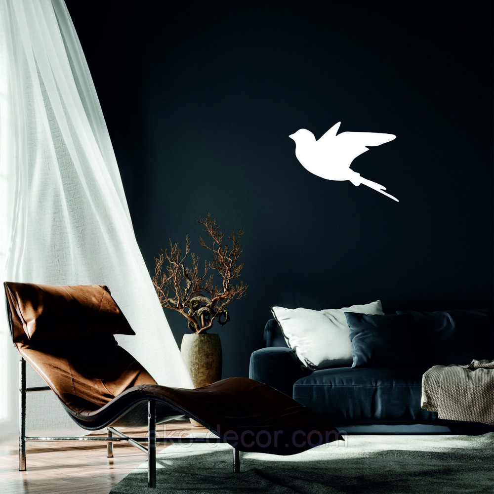 Декоративне настінне Панно «Пташка» Декор на стіну(ціна за 1шт) 20*14 см, Білий Київ - фото 1