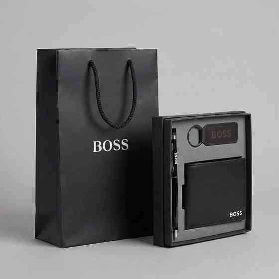 Мужской кошелек Boss в подарочной коробке (7705-3) Киев