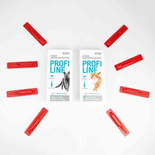 Капли Provet PROFILINE для кошек до 4 кг инсектоакарицид 4 пипетки по 0,5 мл Киев