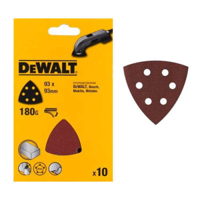 Наждачная бумага DeWALT для дельташлифмашин, 93мм, зерно 120, 6 отв. (10 шт.) (DT3093) Винница - изображение 1