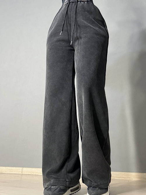 Брюки женские Fashion 771-3 палаццо спортивные вареные тай-дай черные, черный, 3XL Киев - изображение 9