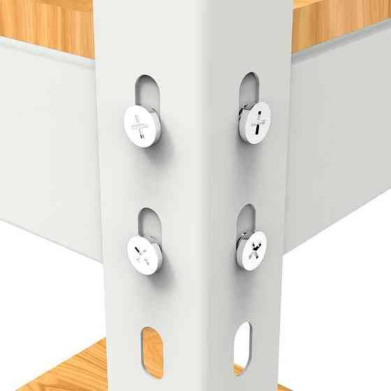 Металлический стеллаж Emby Light Series (размер 1500х450x300мм) 4 полки ДСП до 100кг Белый Винница