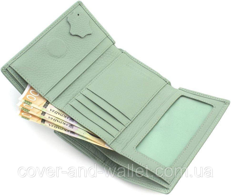 Маленький женский кошелек из натуральной кожи бирюзового цвета на магнитах Marco Coverna W003 Киев - изображение 5