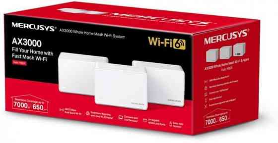WiFi Mesh система Mercusys Halo H80X 3-pack (AX3000, 3хGE WAN/LAN, Beamforming, MU-MIMO, OFDMA) white Харьков