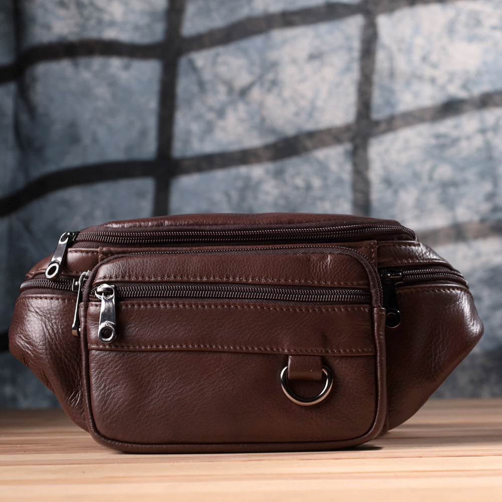 Практичная бананка для мужчин из натуральной кожи Vintage sale_15107 Темно-коричневый Киев - изображение 8