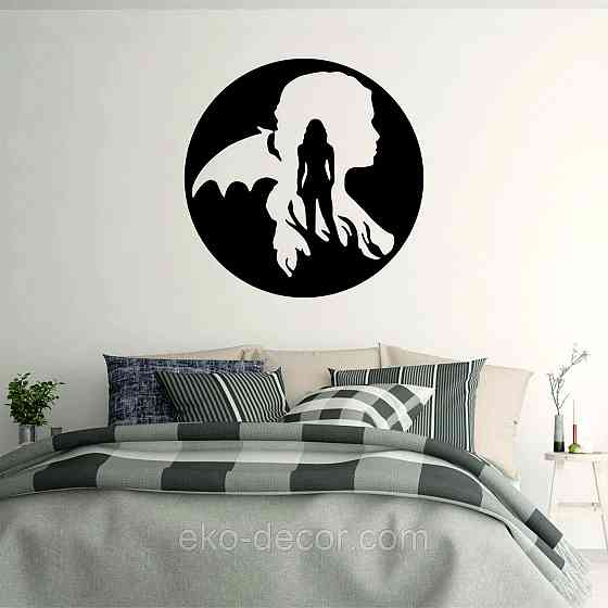 Декоративное настенное Панно «Ангел и Демон», Декор на стену 90*90 см, Черный Киев