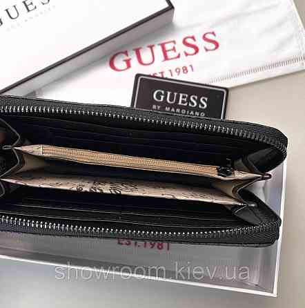 Женский кошелек на молнии Guess (7595) серый Киев