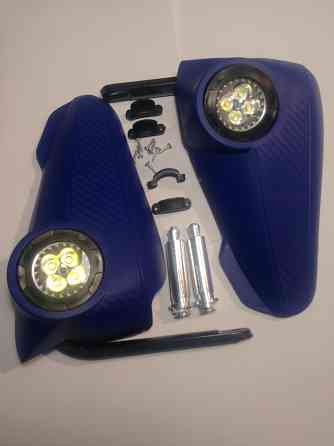 Захист рук на кермо (пластик, універсальний, синій) (LED-підсвічування) VV Київ