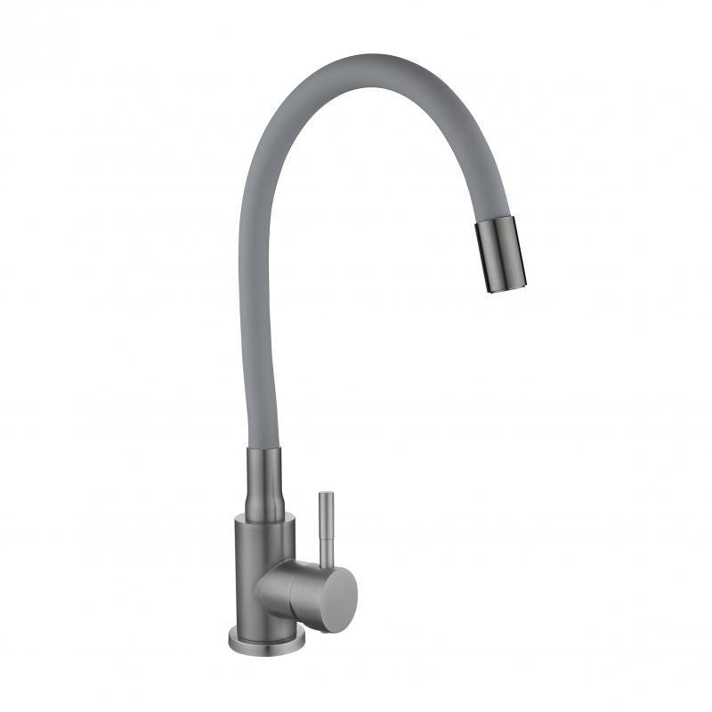 Змішувач для кухні Lidz Aria 015F3 (k35) з гнучким виливом LDARI015F3GGRP49565 графіт/сірий Київ - фото 3
