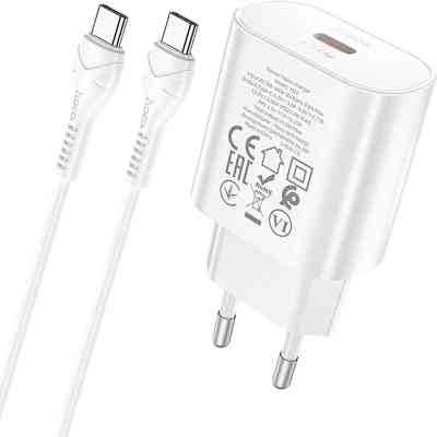 Зарядное устройство HOCO N22 Jetta USB-C PD25W + cable USB-C to USB-C White (6931474760081) Винница