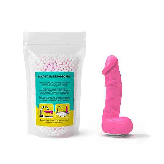 Крафтове мило-член із присоскою Чистий Кайф LARGE Pink, натуральне Sex Aura Київ