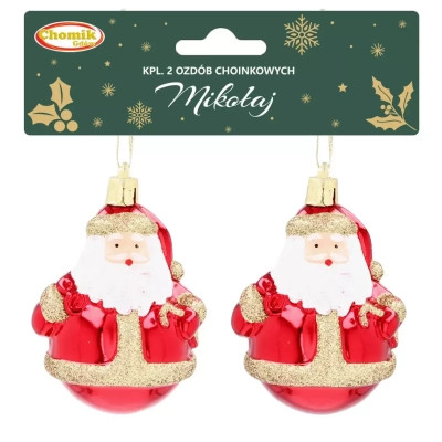 Ялинкова іграшка Chomik Санта пластикові 2 шт, 8 см (5900779839281) Вінниця - фото 1