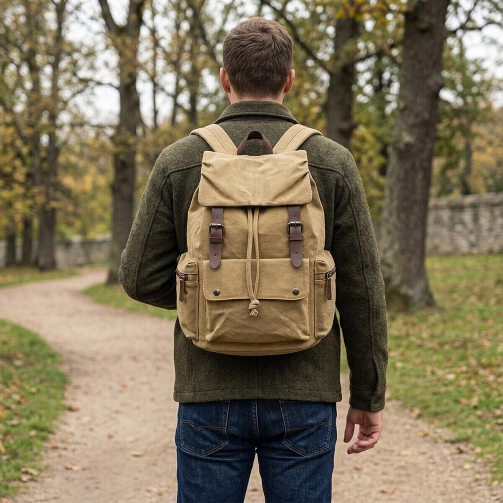 Рюкзак текстильный Vintage 20073 Хаки Киев - изображение 11