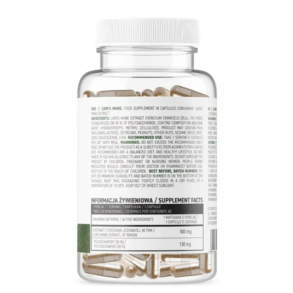 Ежовик гребенчатый OstroVit Lion's Mane 60 caps Луцк - изображение 2