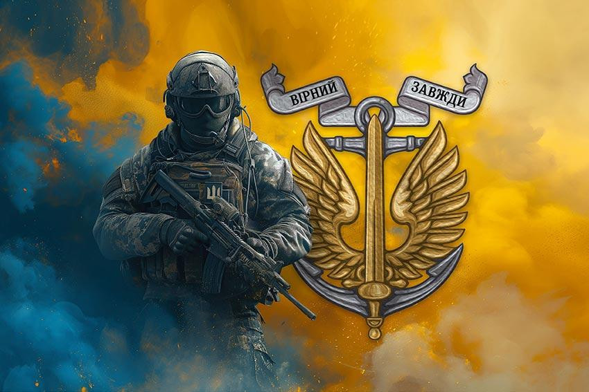 Банер Воїн Морська піхота 900х600 мм Запоріжжя - фото 1