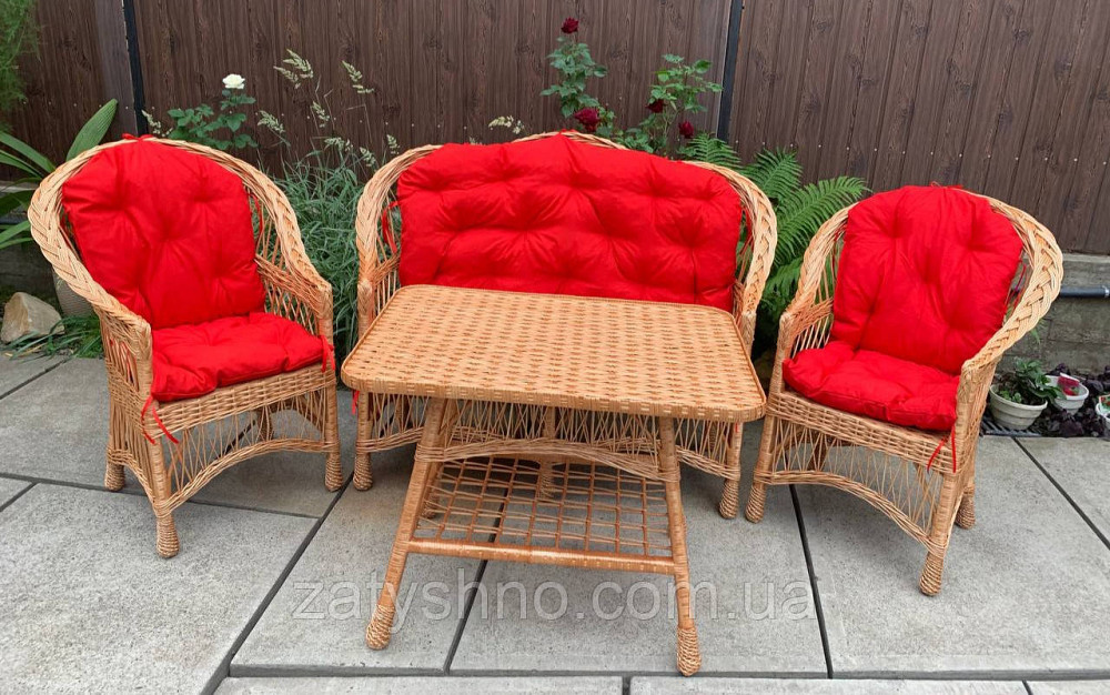 Меблі плетені з лози, набір з накидками Київ - фото 4