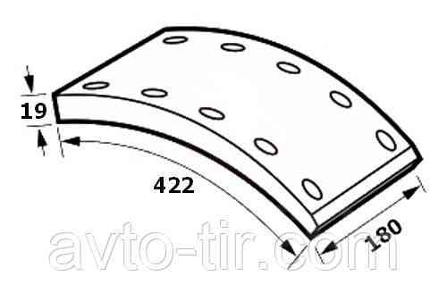 Накладки гальмівні BPW SAF 3057391210 19032 Луцьк