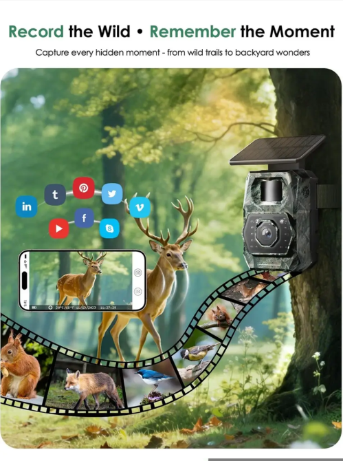 Камера-фотопастка Solar Trail Camera Wi-Fi 6, 48 МП, 1296P, нічне бачення, сонячна панель, акумулятор 5200 мАг, IP66 Київ - фото 15