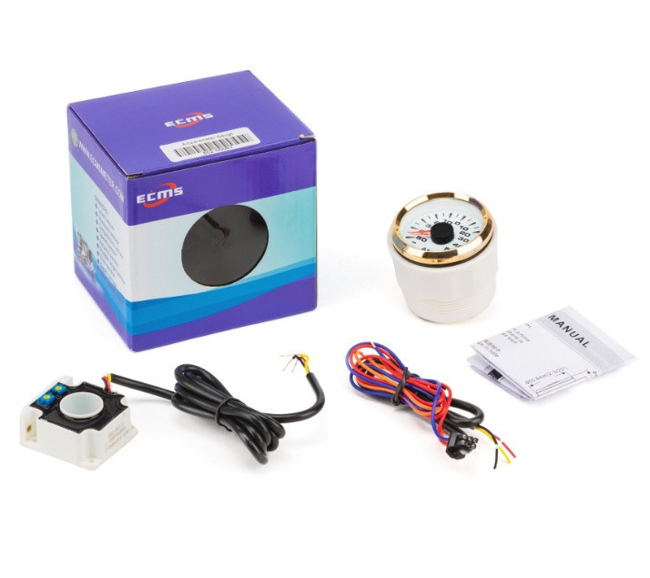 Амперметр Ecms Hma2-Wg±80A Діаметр 52Мм Рамка — Золото Дисплей — Білий Київ - фото 2