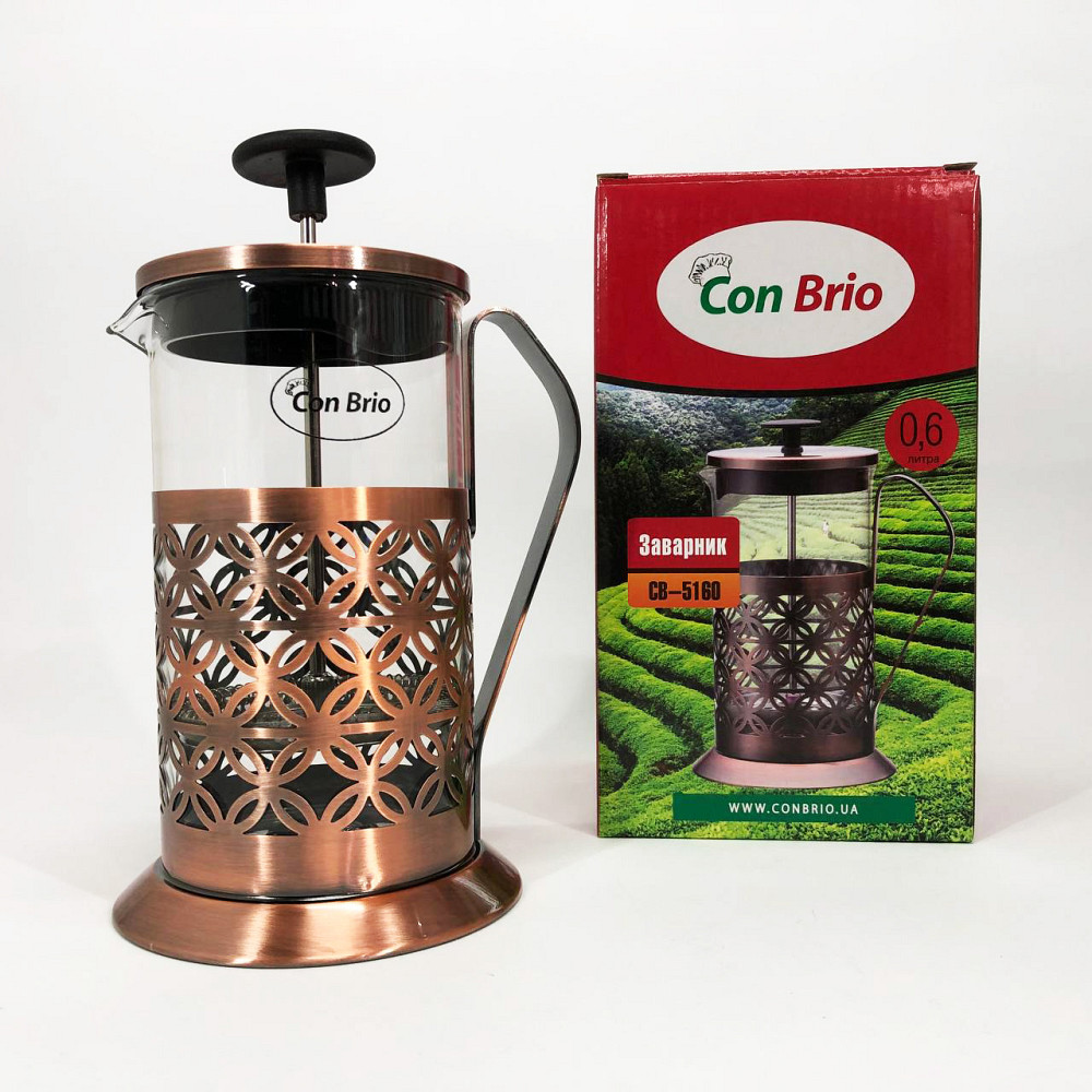 Френчпресс для кофе Con Brio CB-5160 600мл, Френч-пресс для заваривания кофе Заварники чая и VM-23 Львов - изображение 8