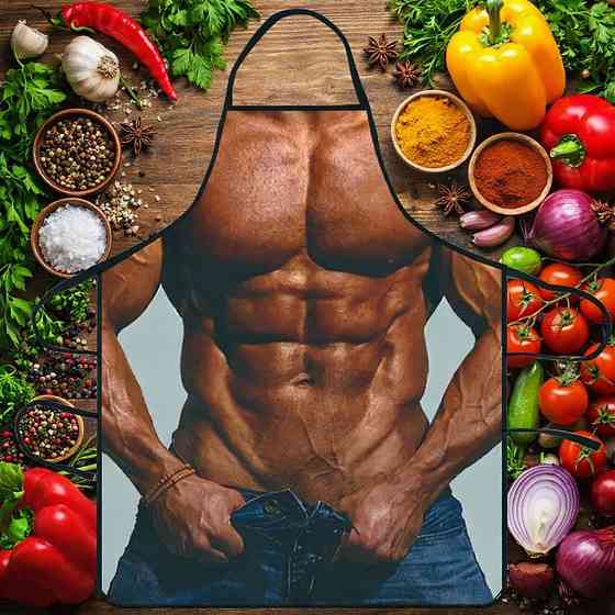 Фартух з приколом чоловік в джинсах 80 на 60 см різнобарвний Київ