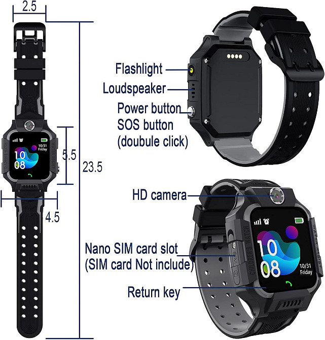 Детские смарт-часы с сенсорным экраном, звонками, SOS, камерой, шагомером, играми фонариком умные наручные Киев - изображение 5