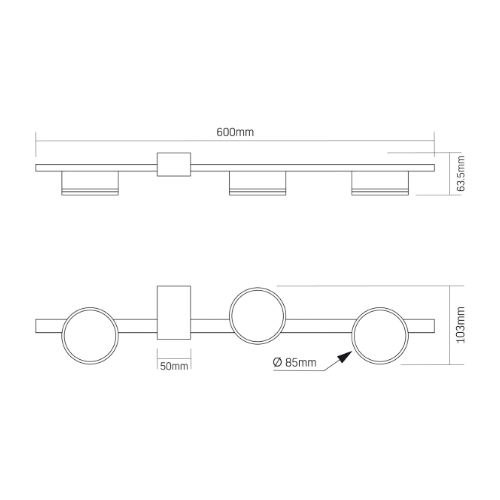 LED Світильник під лампу 3*GX53 накладний білий VL-SPF32-3W Videx Житомир - изображение 3