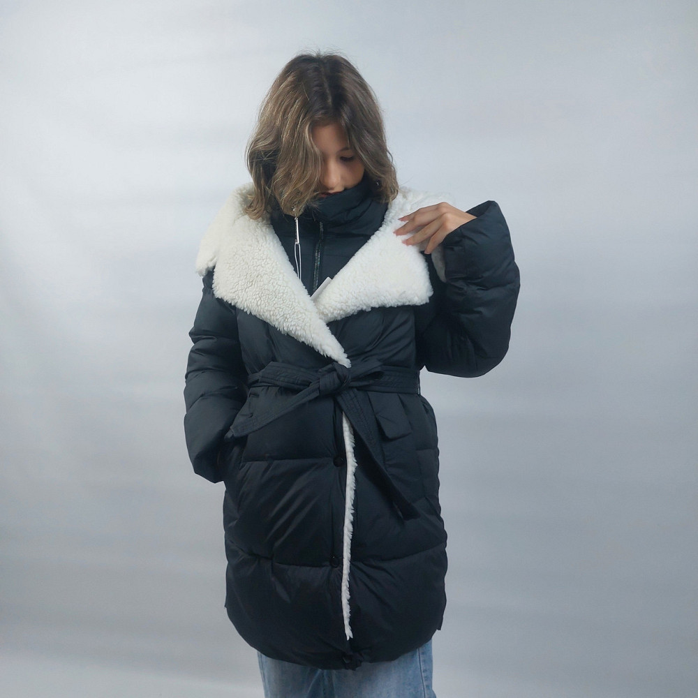 Детская черная зимняя куртка пальто на девочку подростка 164 Николаев - изображение 1