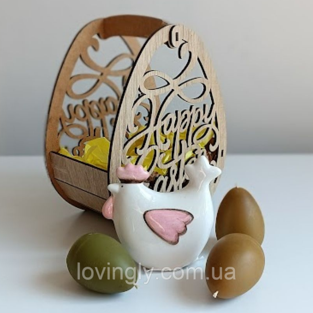 Пасхальный подарочный набор с керамической курочкой и свечами. Ирпень - изображение 4