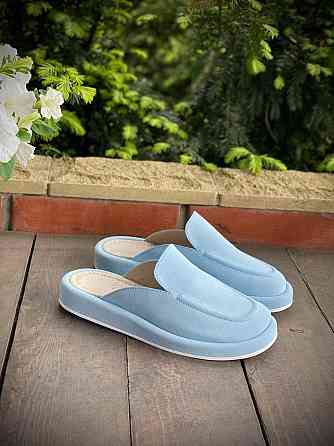 Шльопанці жіночі, натуральна замша, із закритим носком блакитні літні M.KRAFT 1113 р. 36-41 38 Коломыя