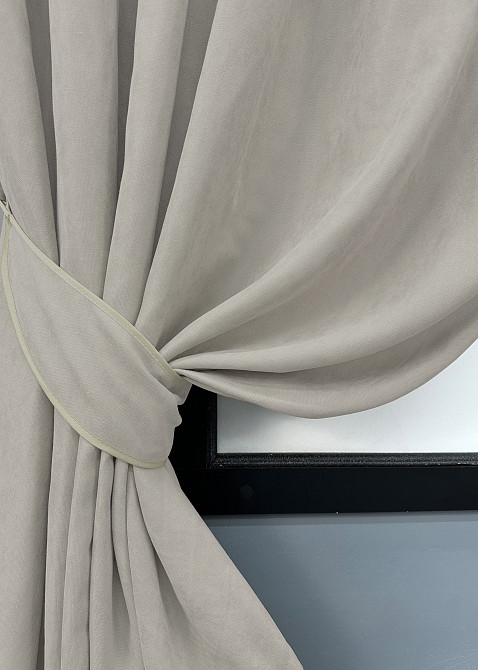 Комплект коротких штор VR-Textil Микровелюр Petek YL № 1803ш Светло-серый 130х170 см 2 шт (35-0385) Киев - изображение 4