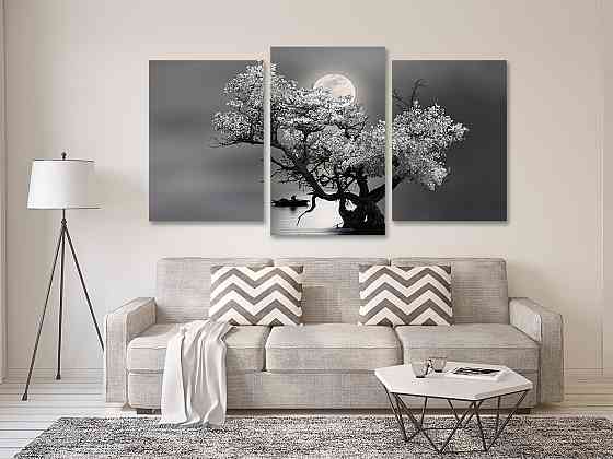 Модульная картина в гостиную / спальню Дерево в місяці  Art-562_3 Київ