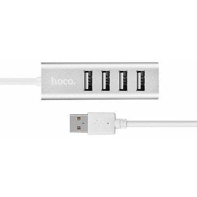 Концентратор HOCO USB 2.0 to 4xUSB Line machine HB1 Silver (6957531038146) Вінниця - фото 2