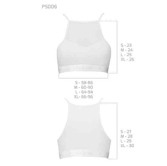 Спортивний топ з прозорою вставкою Passion PS006 TOP L, white Sex Aura Київ