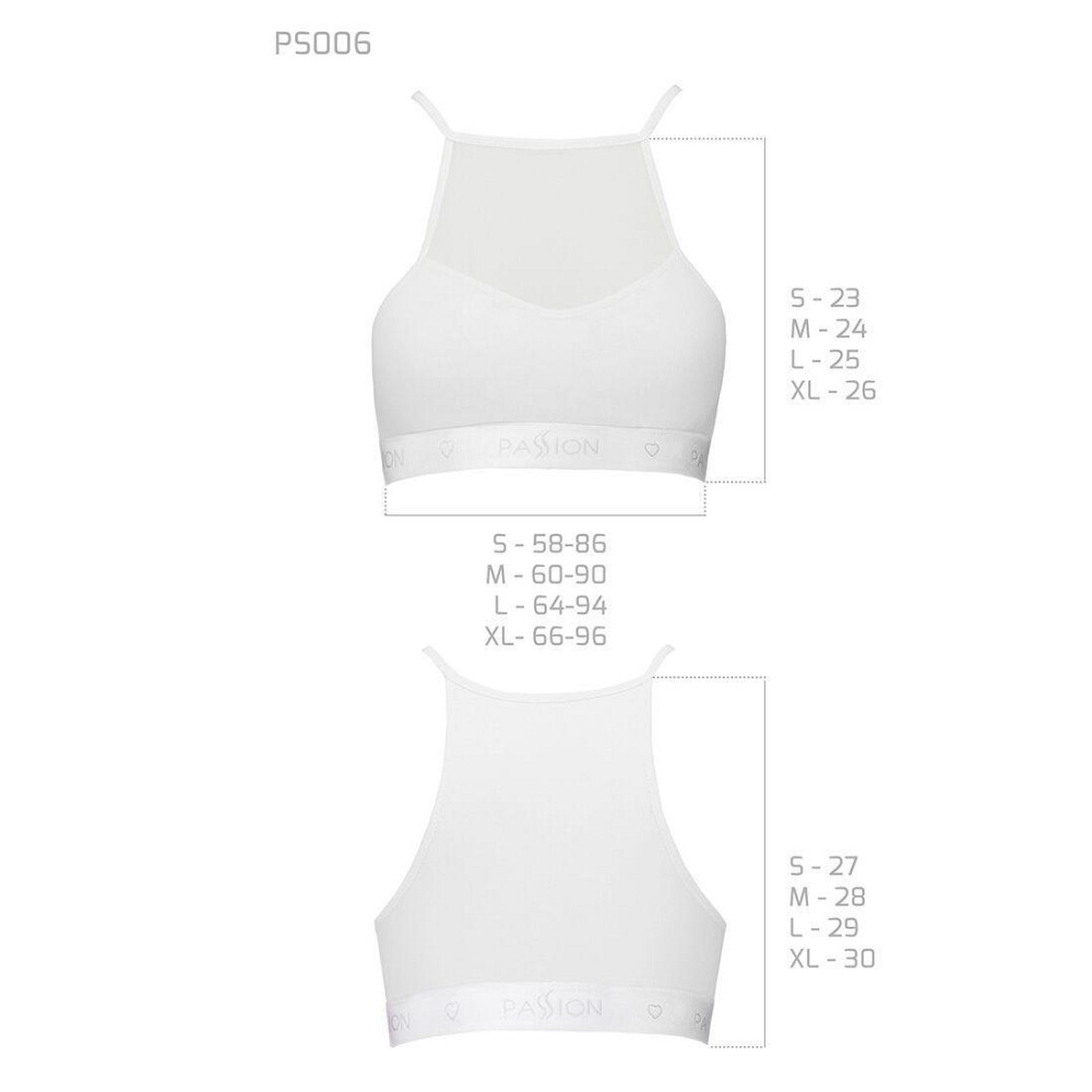 Спортивний топ з прозорою вставкою Passion PS006 TOP L, white Sex Aura Київ - фото 5