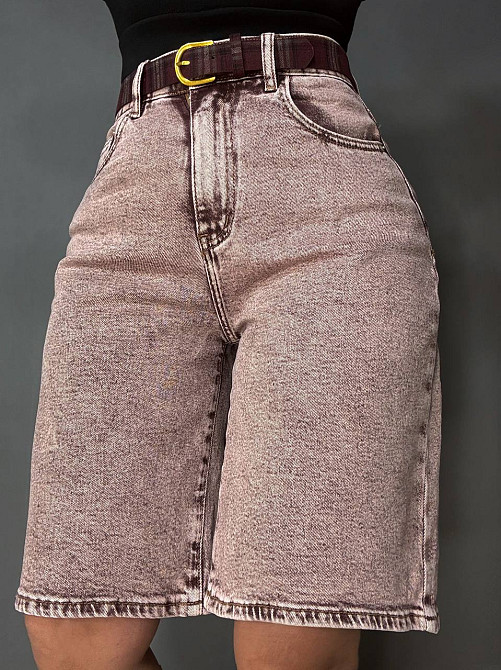 Шорты женские джинсовые Liana 4-051 бермуды с ремнем стрейчевые коричневые, коричневый, 31, 31, 86 см, 120 см Киев - изображение 11