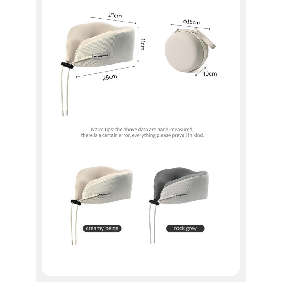 Подушка хлопковая для шеи с памятью Naturehike CNK2450WS019 (Бежевый) Винница - изображение 4