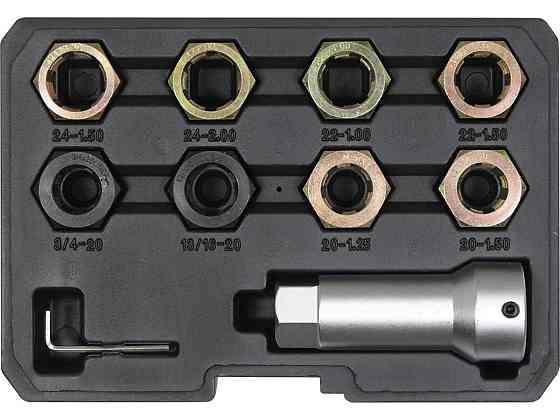 Набір засобів для ремонту гвинтової різьби YATO 3/4", 13/16", М20-24 з кроками 1, 1,25, 1,5, 2 [10] Одеса