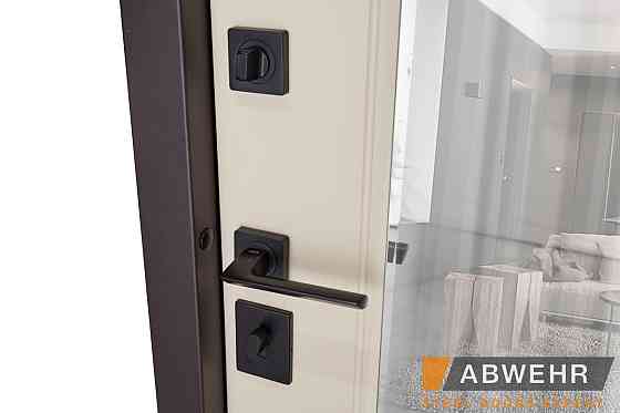 Двери входные, квартирные ABWEHR. Модель 549/544 MIRA Цвет Смоки софт / Белый супермат / Зеркало Киев