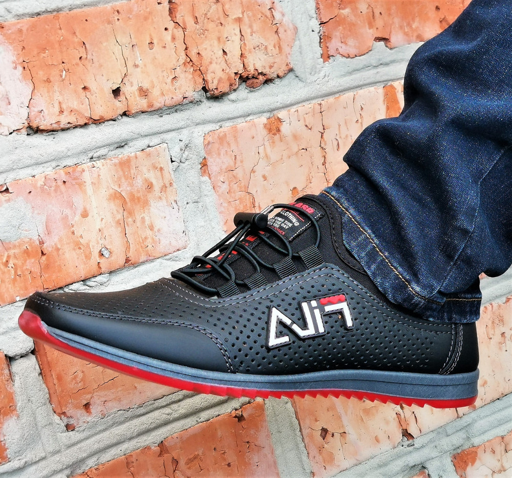 Мужские Мокасины Кроссовки FILA Черные с Перфорацией Туфли (размеры: 40,41,42,43,45) Видео Обзор - 17-2 Днепр - изображение 3