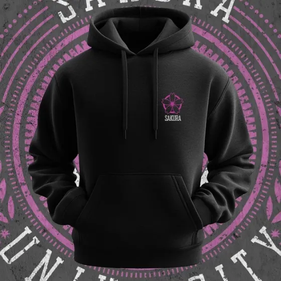 Худи мужское с принтом Наруто Sakura Univesity Размер 50 Anime1194 Днепр