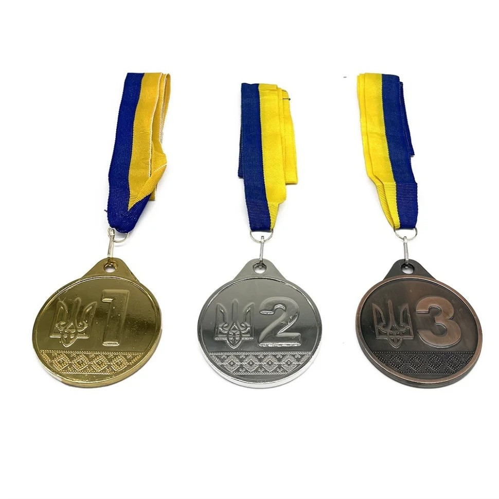 Набор(комплект) медалей № 2 NE-LG-L123, 1, 2, 3 место с лентами Винница - изображение 2